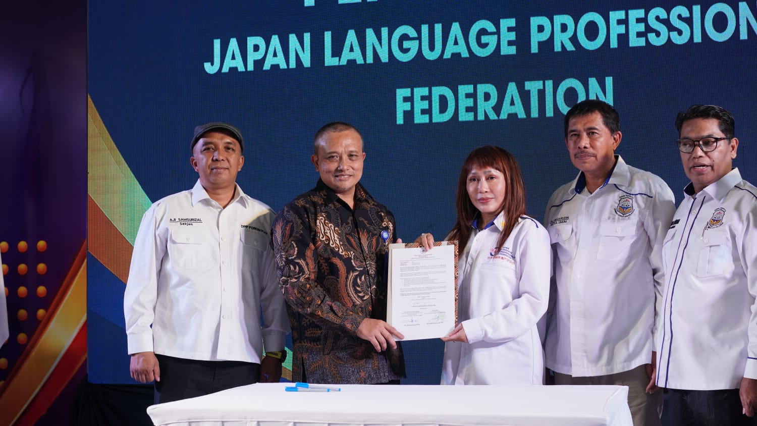 Jajaran pengurus JLPF pada prosesi pengukuhan federasi, Jakarta, Agustus 2026